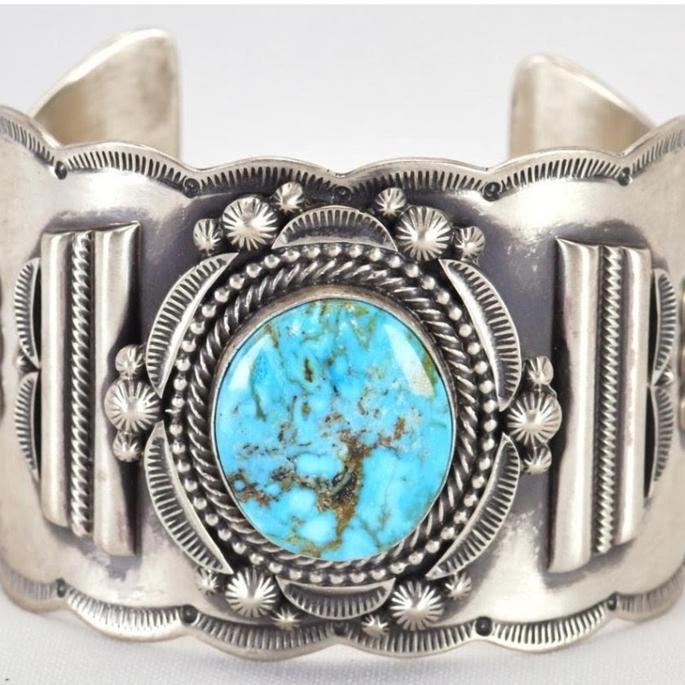 Artisan Silver and Turquoise Bracelet